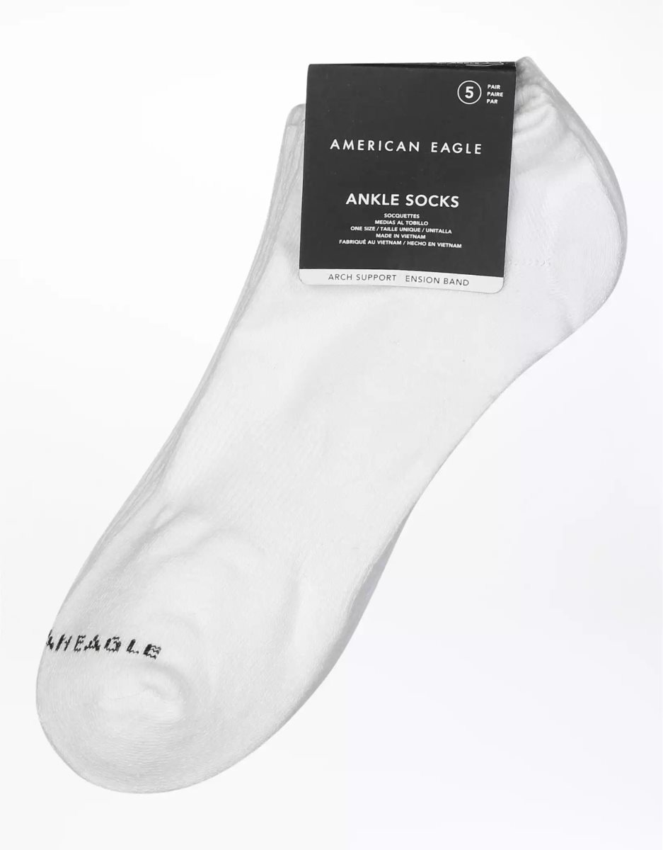 Chaussettes American Eagle AEO Low Cut 5-Pack Blanche Homme | QSG-50145596